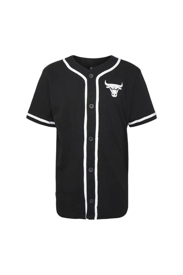 NEW ERA DISTRESSED LOGO BUTTON UP TEE CHIBUL
