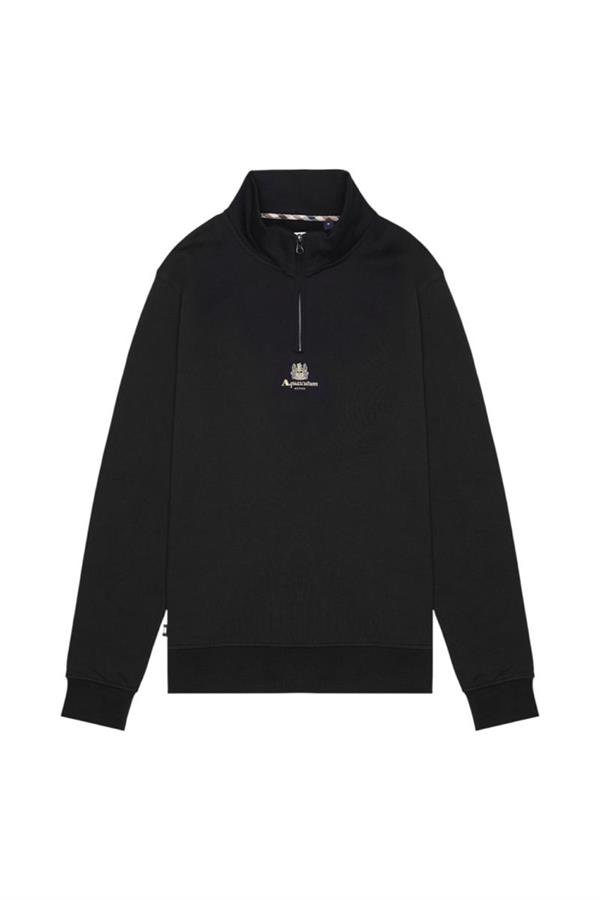 AQUASCUTUM CENTERDE LOGO 1/4 ZIP FLEECE