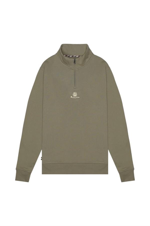 AQUASCUTUM CENTERED LOGO 1/4 ZIP FLEECE