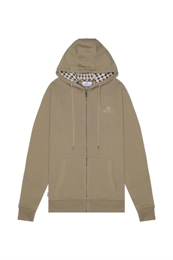 AQUASCUTUM FULL ZIPPED HOODIE FLEECE FELPATA