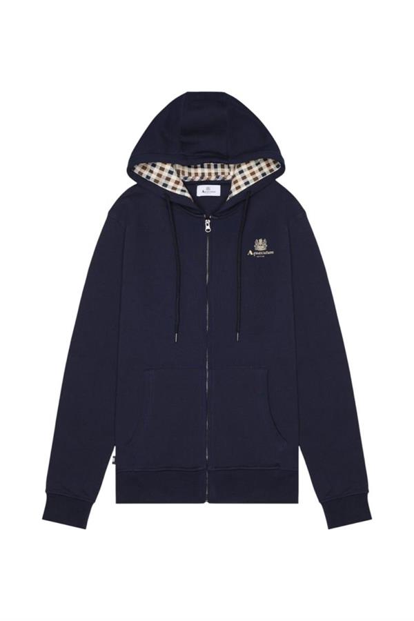 AQUASCUTUM FULL ZIPPED HOODIE FLEECE FELPATA
