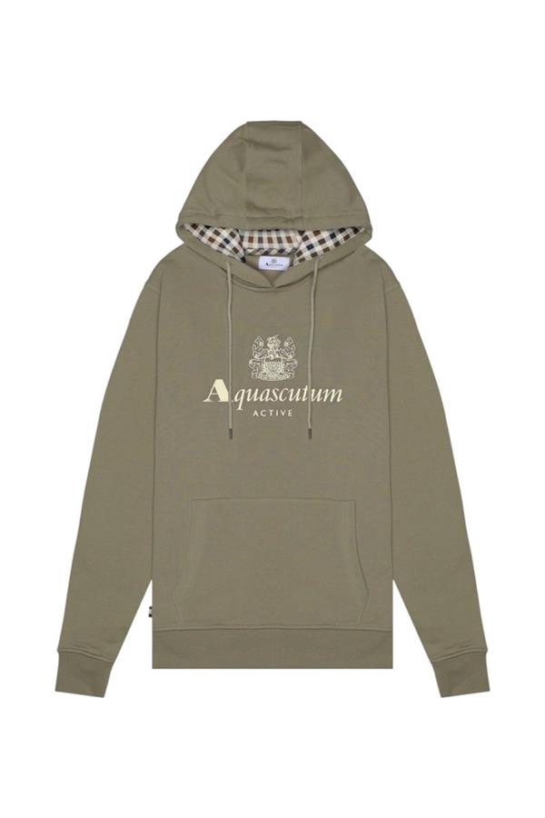 AQUASCUTUM BIG LOGO HOODIE FLEECE FELPATA